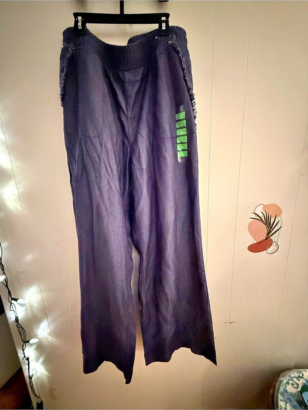 ELLE Wide Leg Pants in Black Size Large